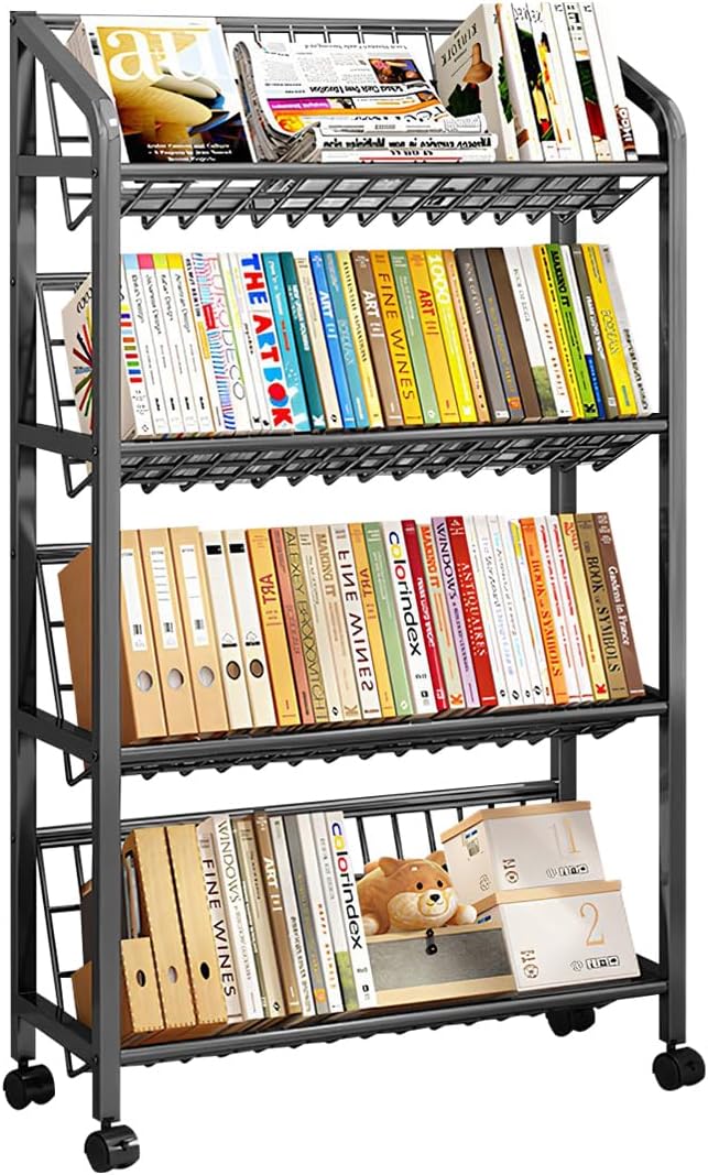 キャスター付き5層卓上収納棚省スペース・大容量・組立簡単 キャスター